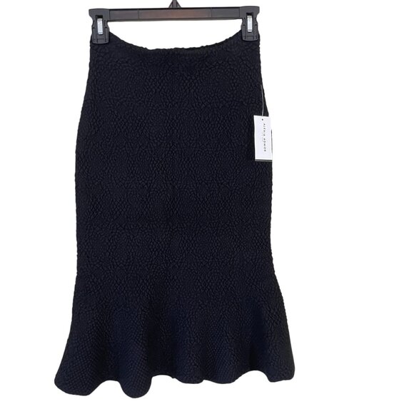 Alexia Admor | NWT | Black Textured Knit Flounce Hem Skirt | Size Medium - Picture 6 of 7
